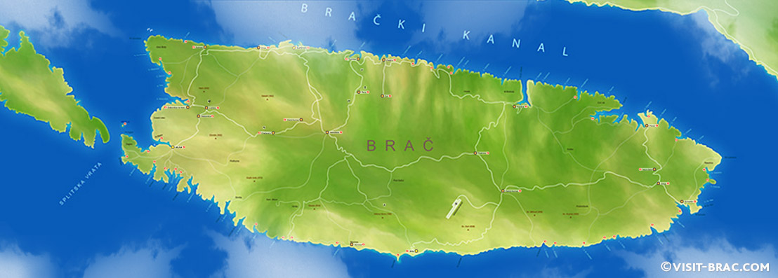 Insel Brač Karte